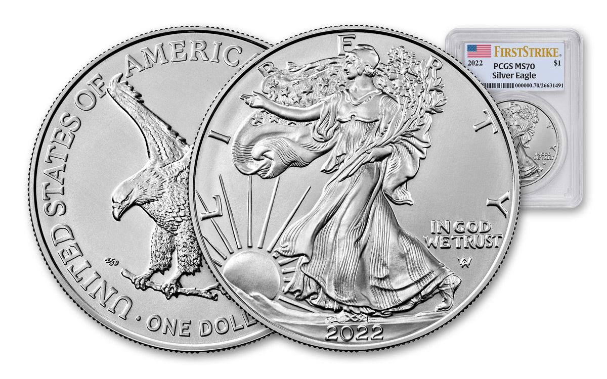 2022 1 Oz American Silver Eagle Coin Pcgs Ms70 Fs